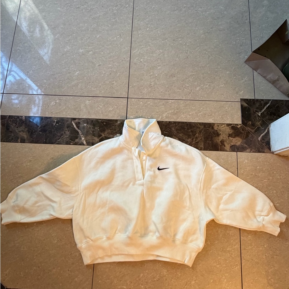Nike Cream Polo Shirt with Black Logo